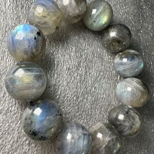RARE Deep Blue Flashy 18MM Labradorite Natural Crystal Bracelet